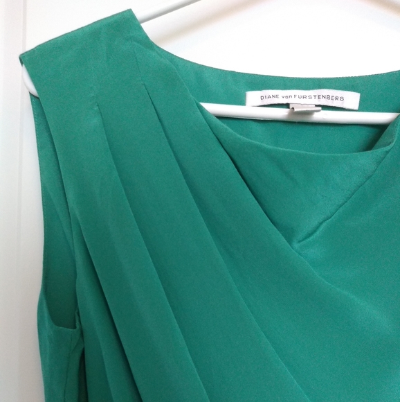 Diane von Furstenberg Emerald Silk Cocktail Dress - Picture 6 of 10